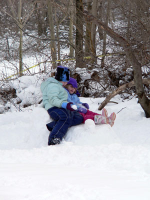 Dakota and Livi share snow snuggles. 2005 was a really good year for snow pictures.