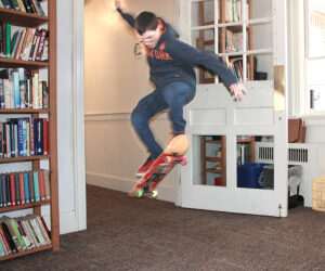 Skateboarding in the Library